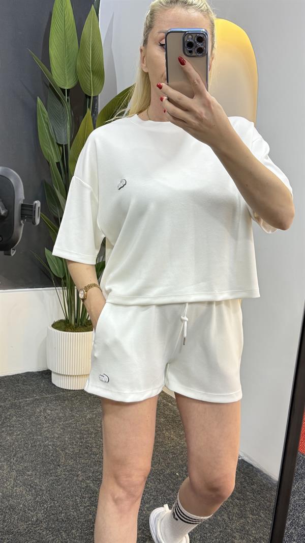 OSLO BEYAZ MODAL KUMAŞ ŞORTLU TAKIM