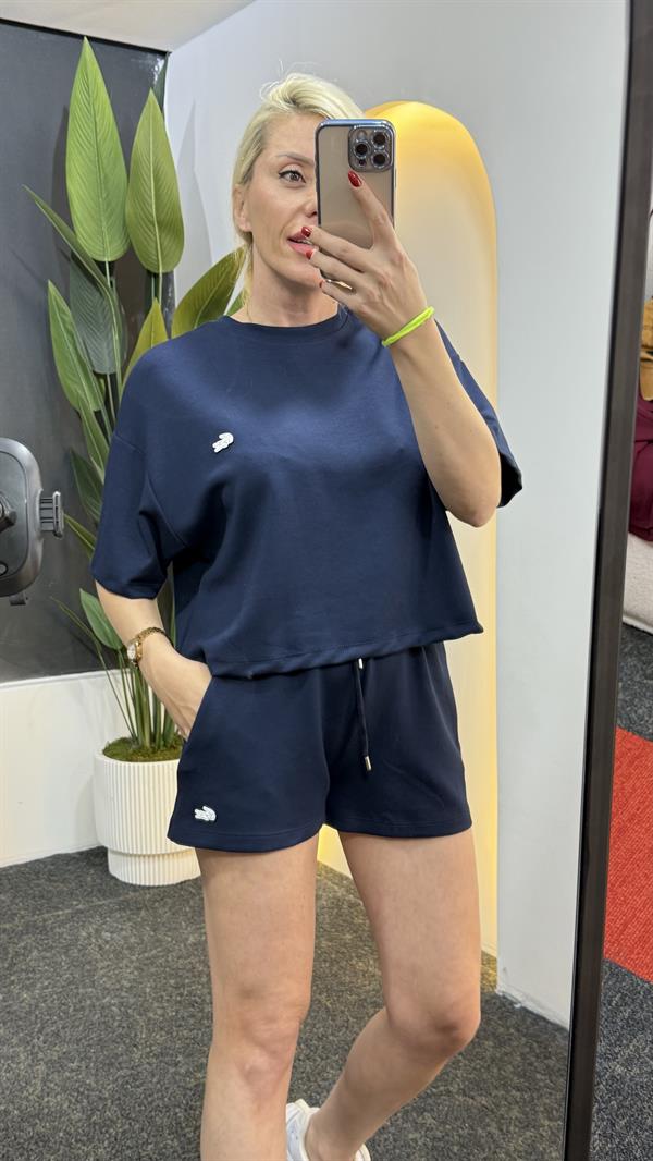 OSLO LACİVERT MODAL KUMAŞ ŞORTLU TAKIM