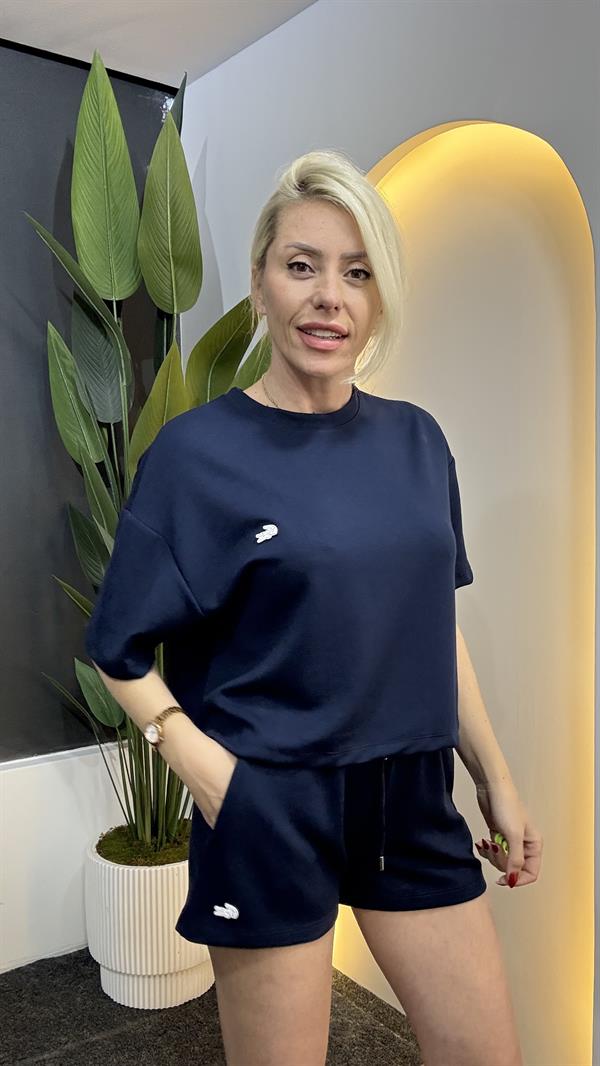 OSLO LACİVERT MODAL KUMAŞ ŞORTLU TAKIM