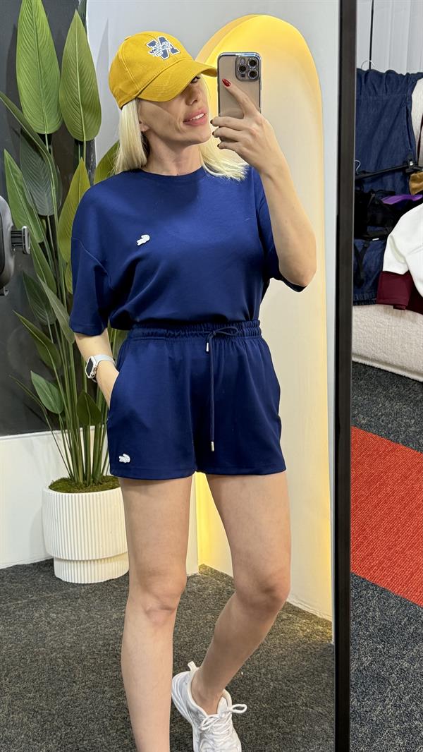 OSLO MAVİ MODAL KUMAŞ ŞORTLU TAKIM