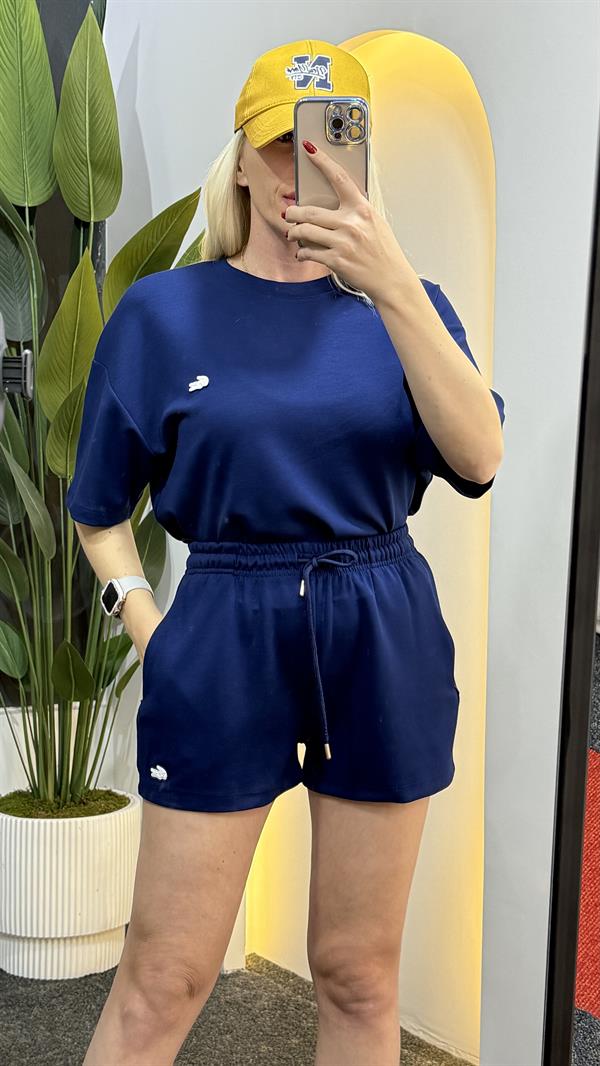 OSLO MAVİ MODAL KUMAŞ ŞORTLU TAKIM