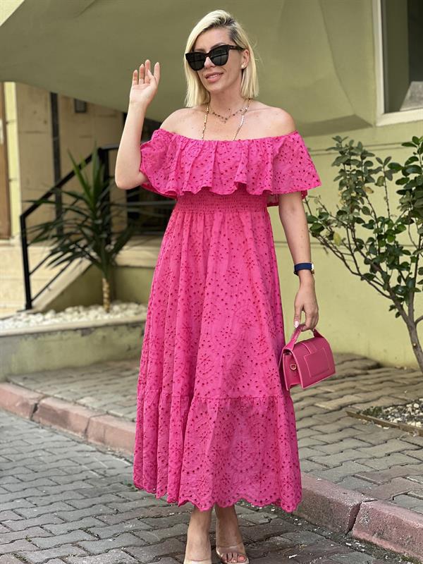 PEMBE FESTOON  ELBİSE 