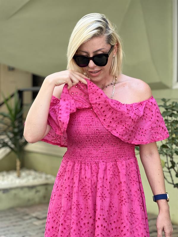 PEMBE FESTOON  ELBİSE 