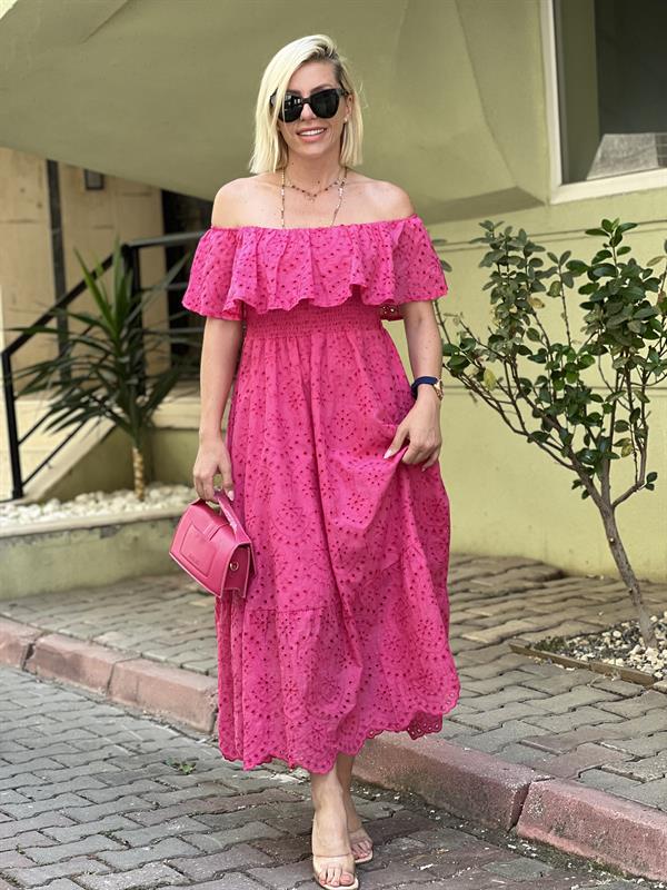 PEMBE FESTOON  ELBİSE 