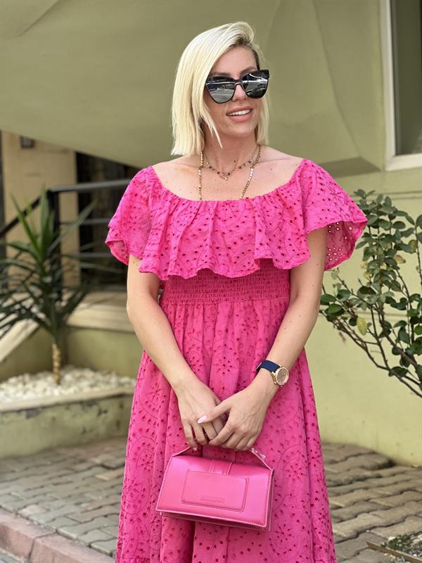 PEMBE FESTOON  ELBİSE 