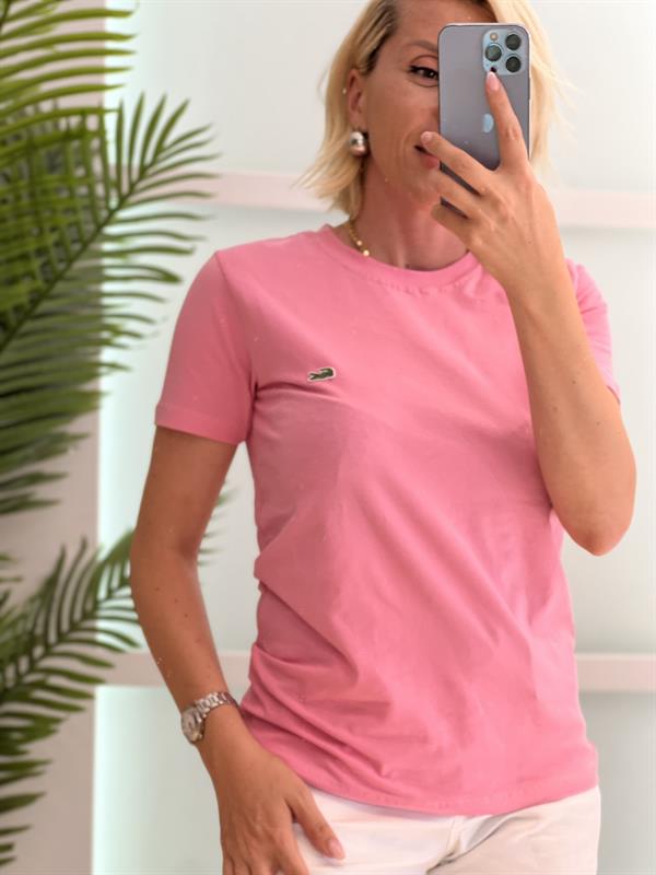 PEMBE YUVARLAK  YAKA TSHRT 