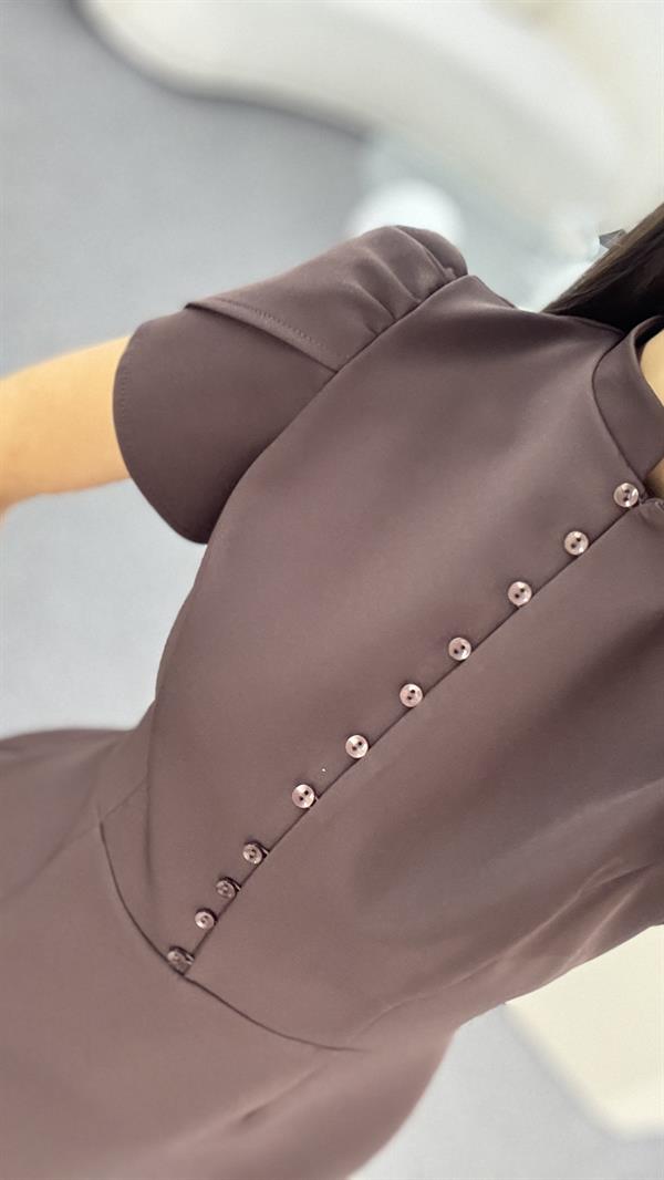 PERLA KAHVERENGİ ELBİSE 