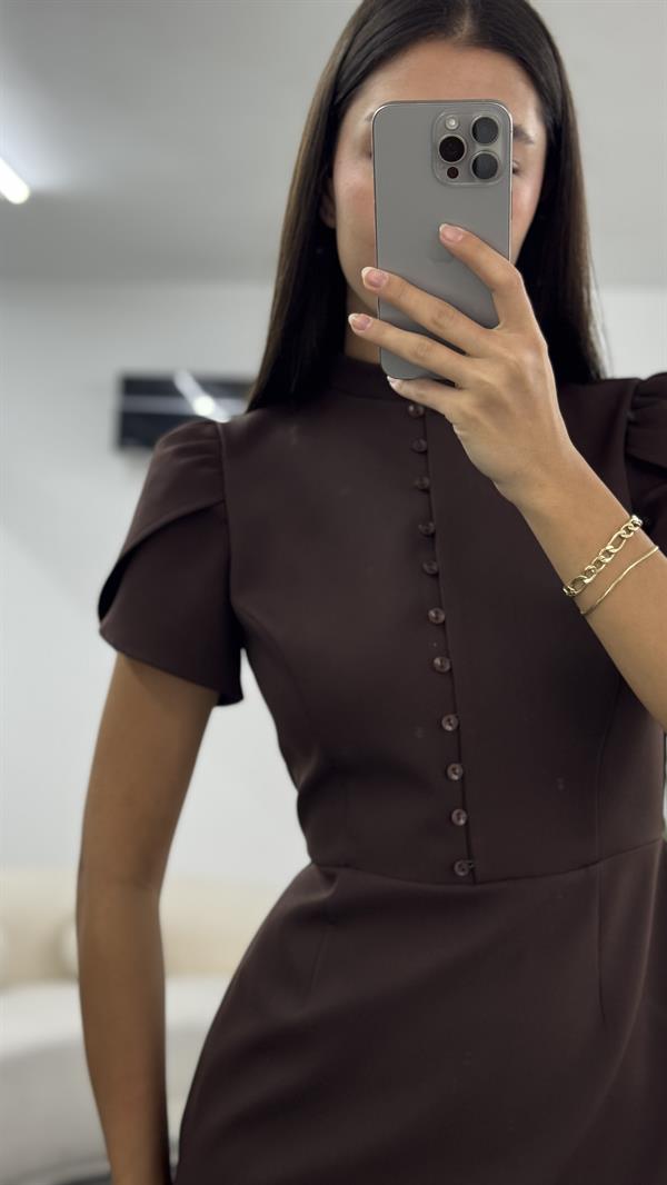 PERLA KAHVERENGİ ELBİSE 