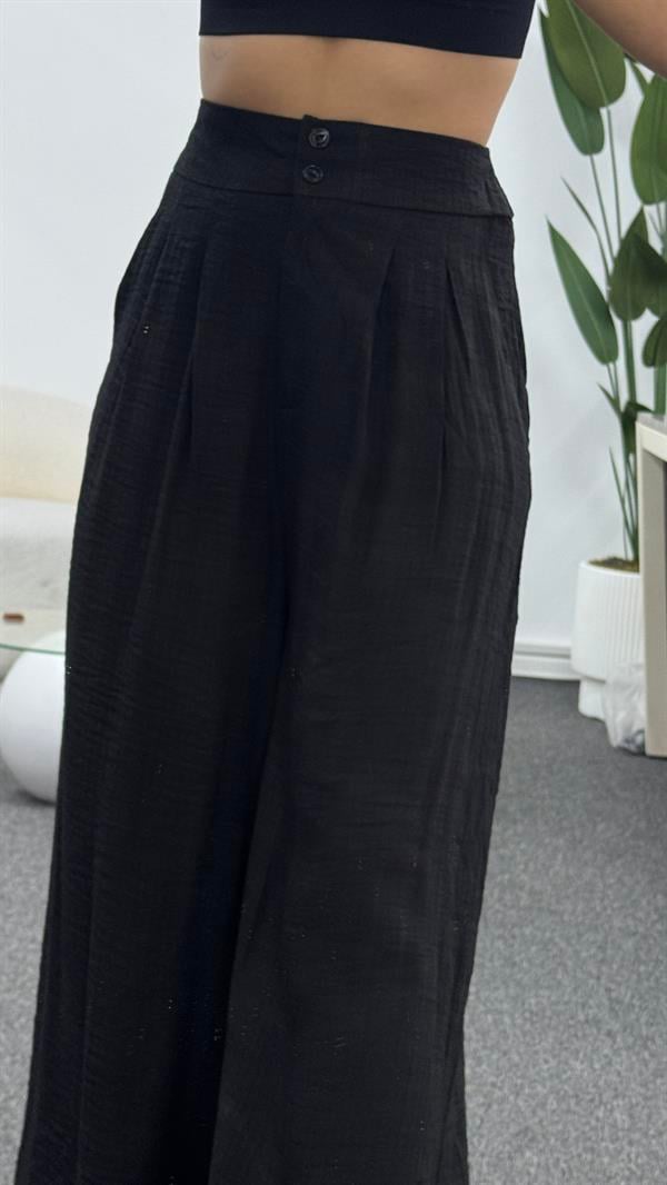 POLYN SİYAH PALAZZO PANTALON 