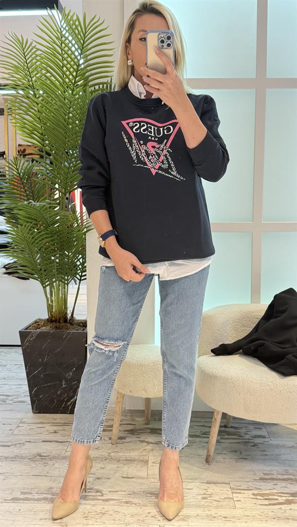 POPLY ANTRASİT TAŞLI SWEAT