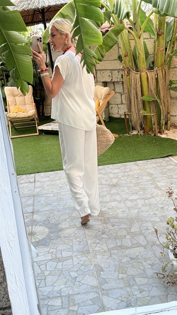 POPPY BEYAZ VİSCON TAKIM 