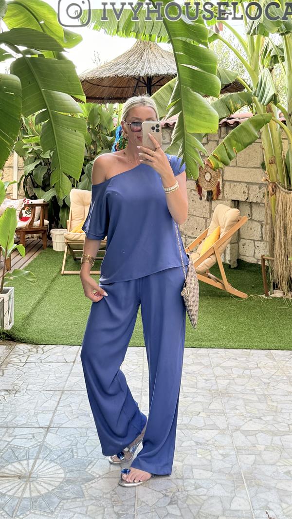 POPPY MAVİ VİSCON TAKIM 