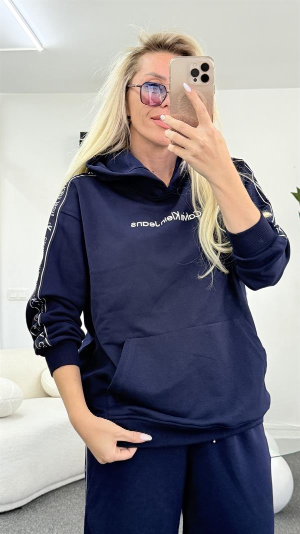 QUASY LACİVERT KAPŞONLU SWEATSHIRT