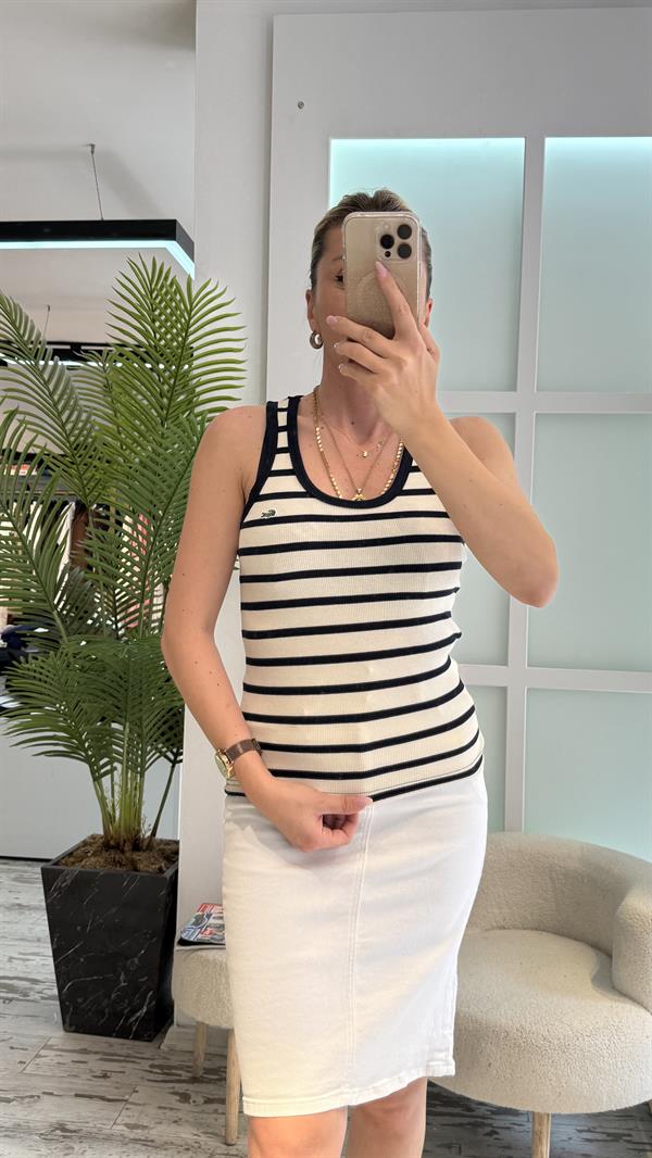 RAYLİN SİYAH ÇİZGİLİ ATLET