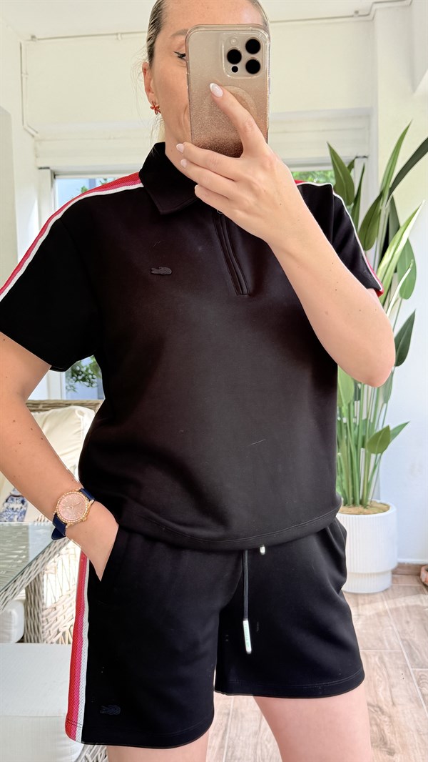 RELMİS SİYAH ŞORTLU TAKIM 