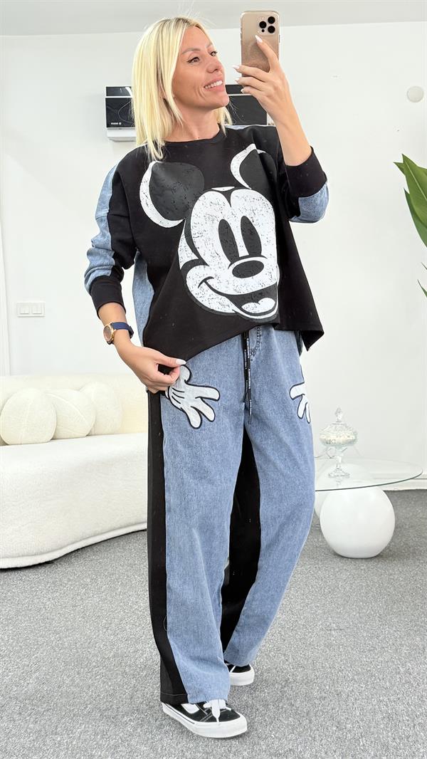ROMANA MICKEY MAUSE SİYAH TAKIM