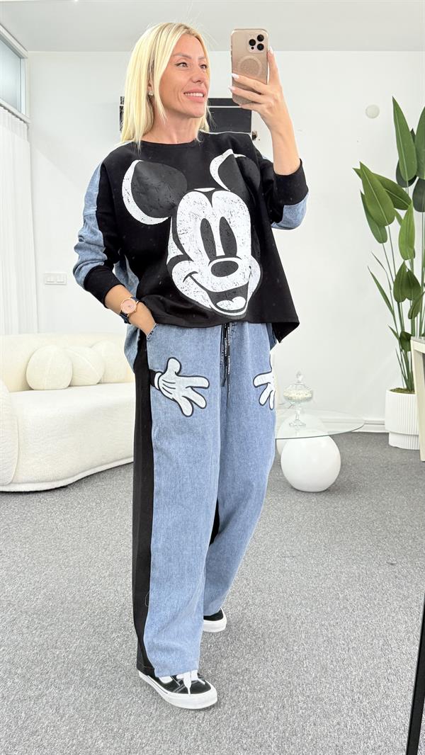 ROMANA MICKEY MAUSE SİYAH TAKIM
