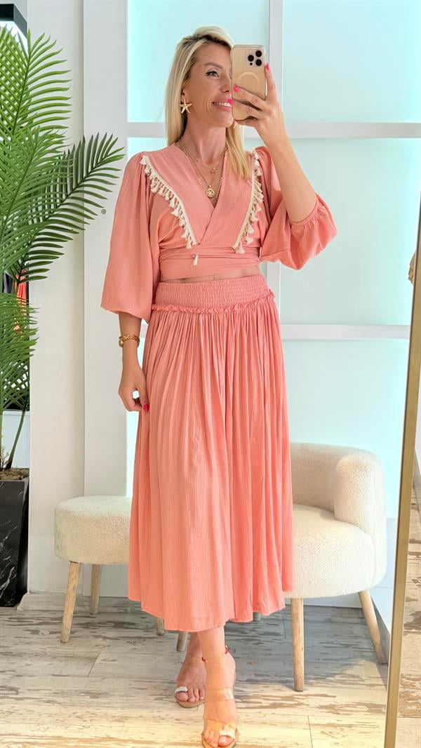 SALSH PEMBE ETEKLİ TAKIM 