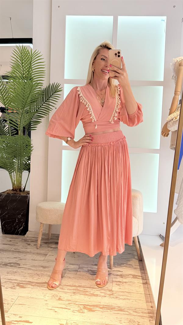 SALSH PEMBE ETEKLİ TAKIM 