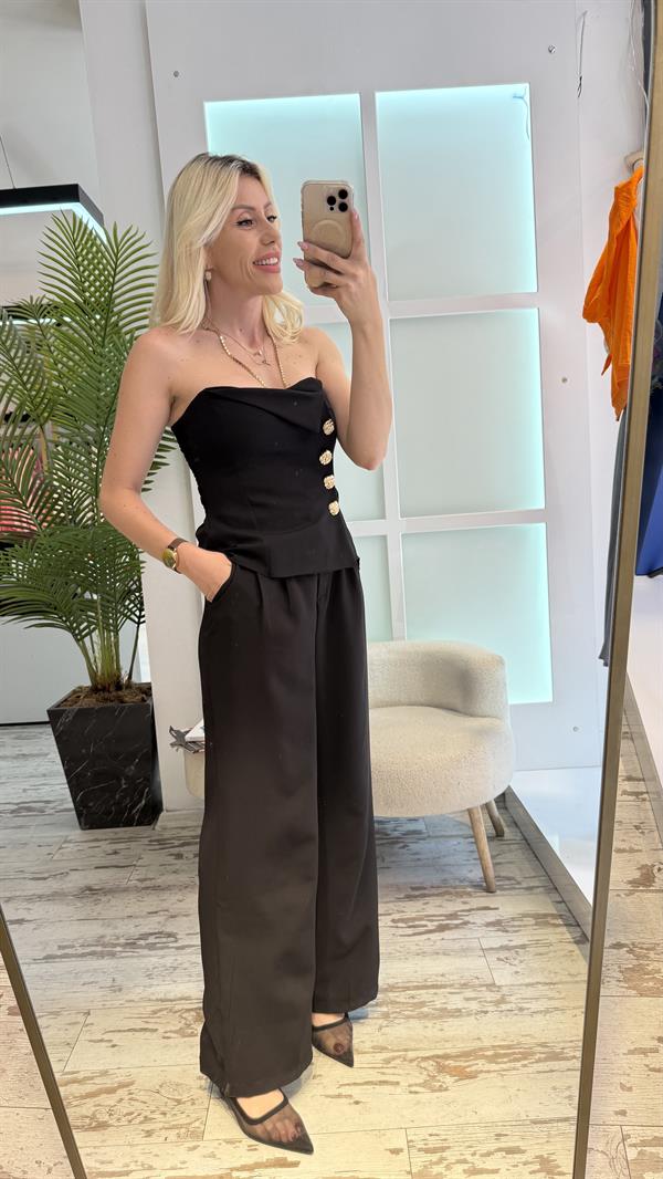 SARA STRAPLEZ SİYAH TAKIM