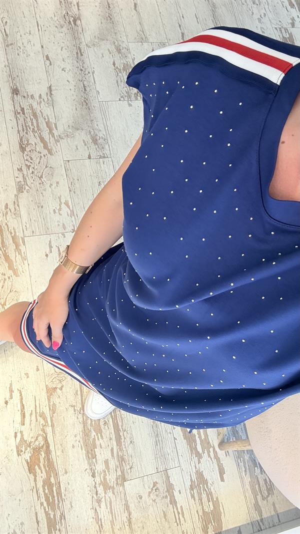 SİİRS LACİVERT TAŞLI ELBİSE