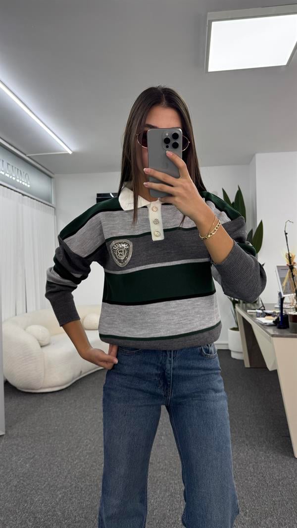 SİMON TAŞLI GRİ KAZAK