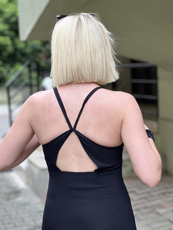 SIRT ÇAPRAZ ÖZEL GÜN ELBİSE 