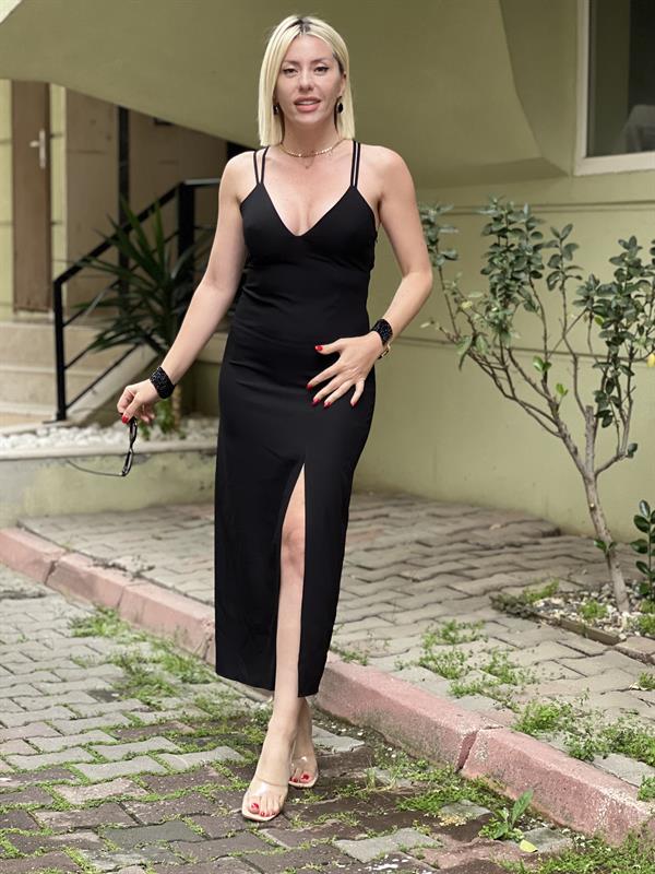 SIRT ÇAPRAZ ÖZEL GÜN ELBİSE 