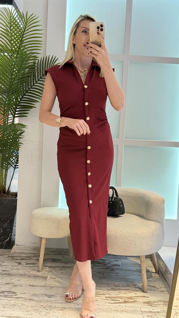 SİSU CREP BORDO ELBİSE