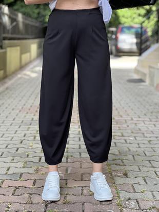 Siyah crep pantolon 