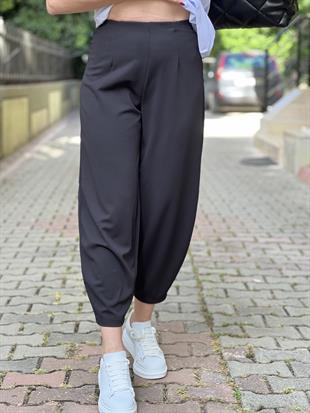 Siyah crep pantolon 