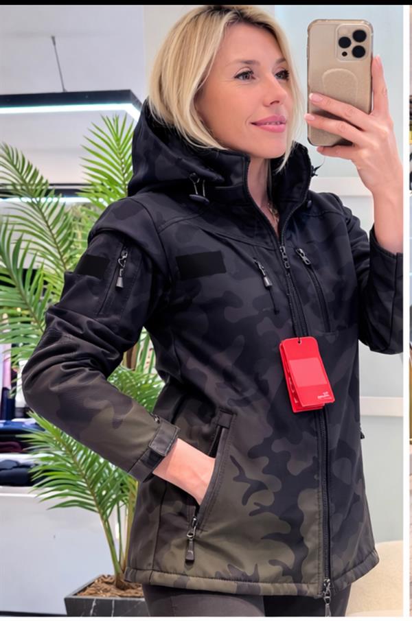 SİYAH KAMUFLAJ CEKET