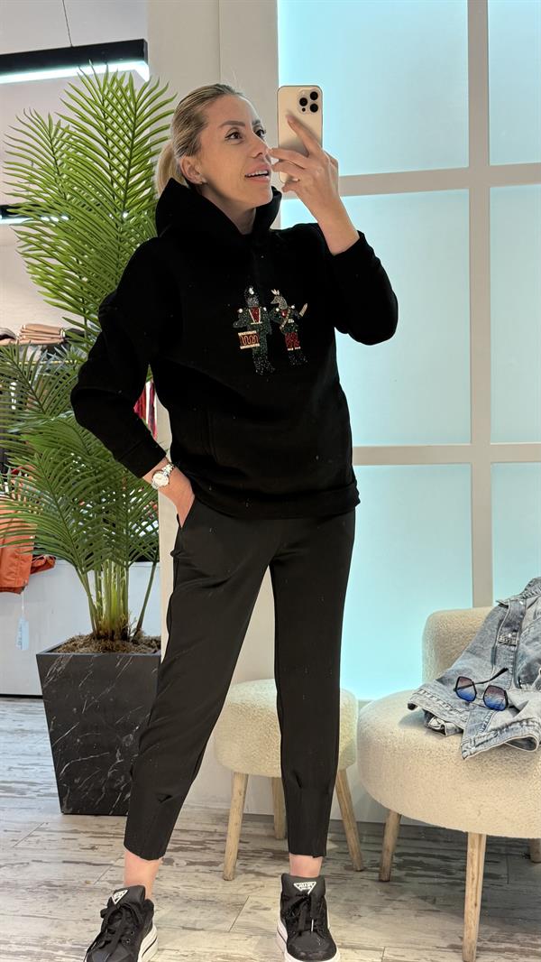 SİYAH KAPŞONLU SWEAT
