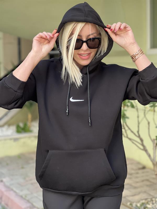 SİYAH KAPŞONLU SWEAT