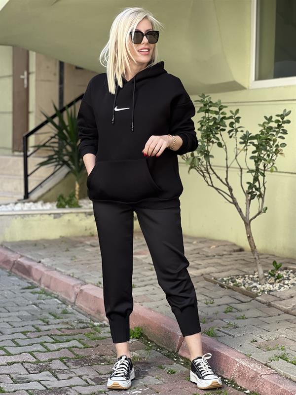 SİYAH KAPŞONLU SWEAT