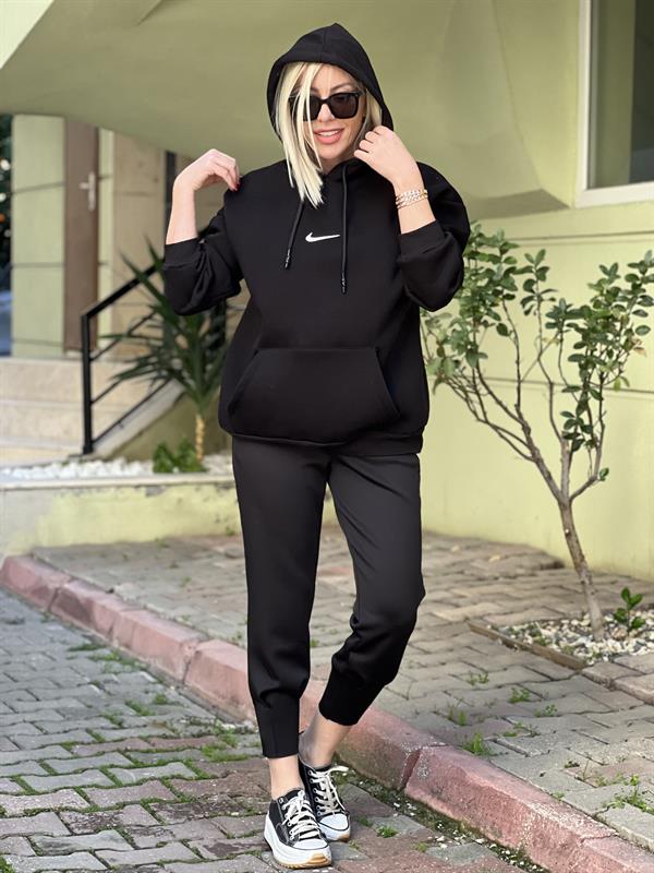SİYAH KAPŞONLU SWEAT