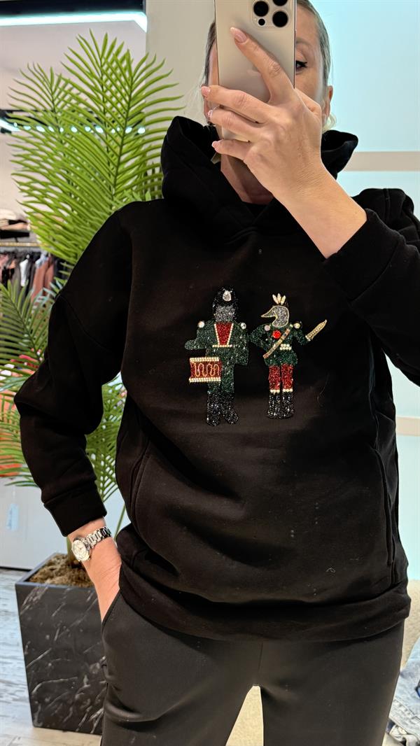 SİYAH KAPŞONLU SWEAT