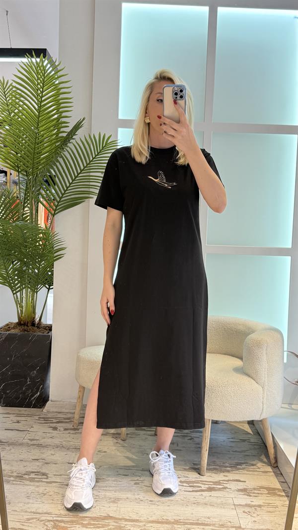 SİYAH TASARIM ELBİSE