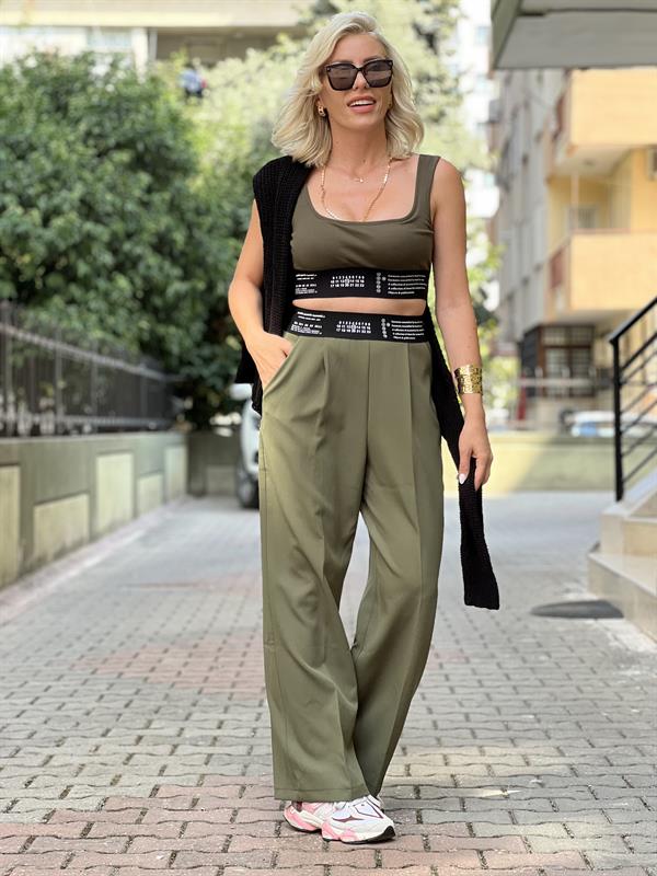 SOLİTUDE ASKERİ YEŞİL CROP TAKIM