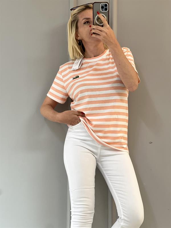 SOMON RENGİ ÇİZGİLİ ORJ MARKA TSHRT 