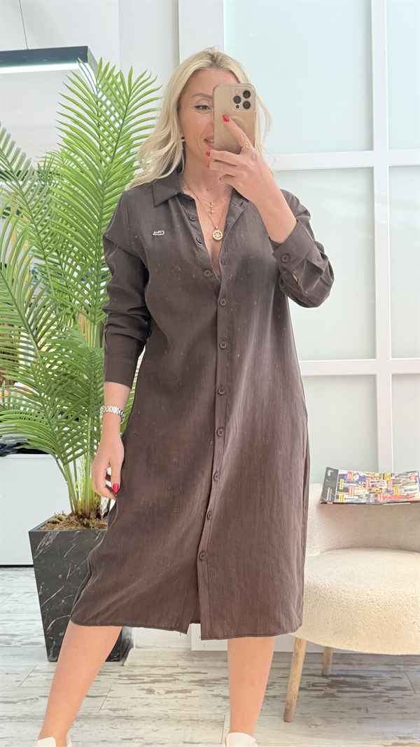 STEFF KAHVERENGİ ELBİSE