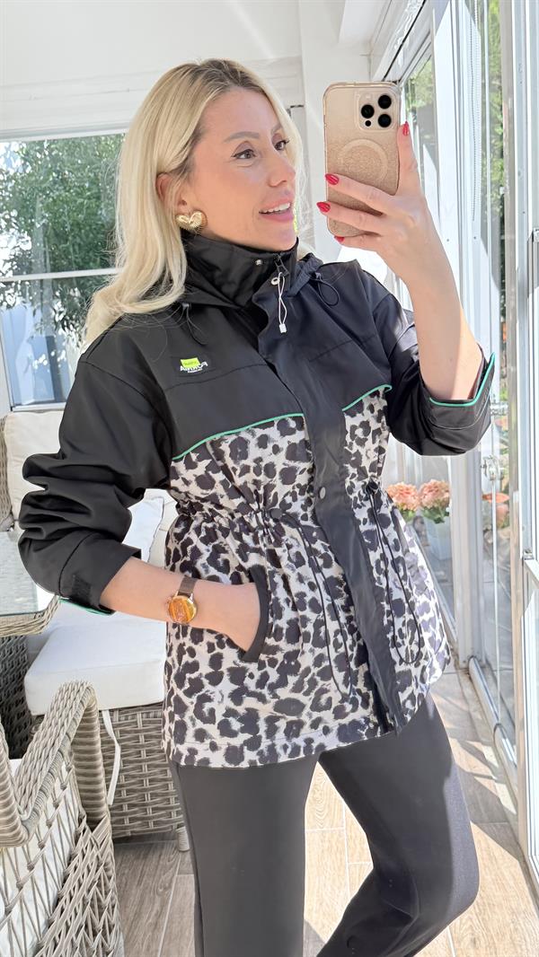STONE LEOPAR DETAYLI TRENÇ