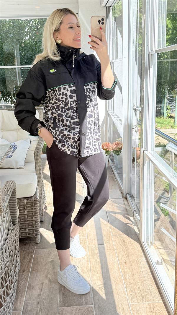 STONE LEOPAR DETAYLI TRENÇ