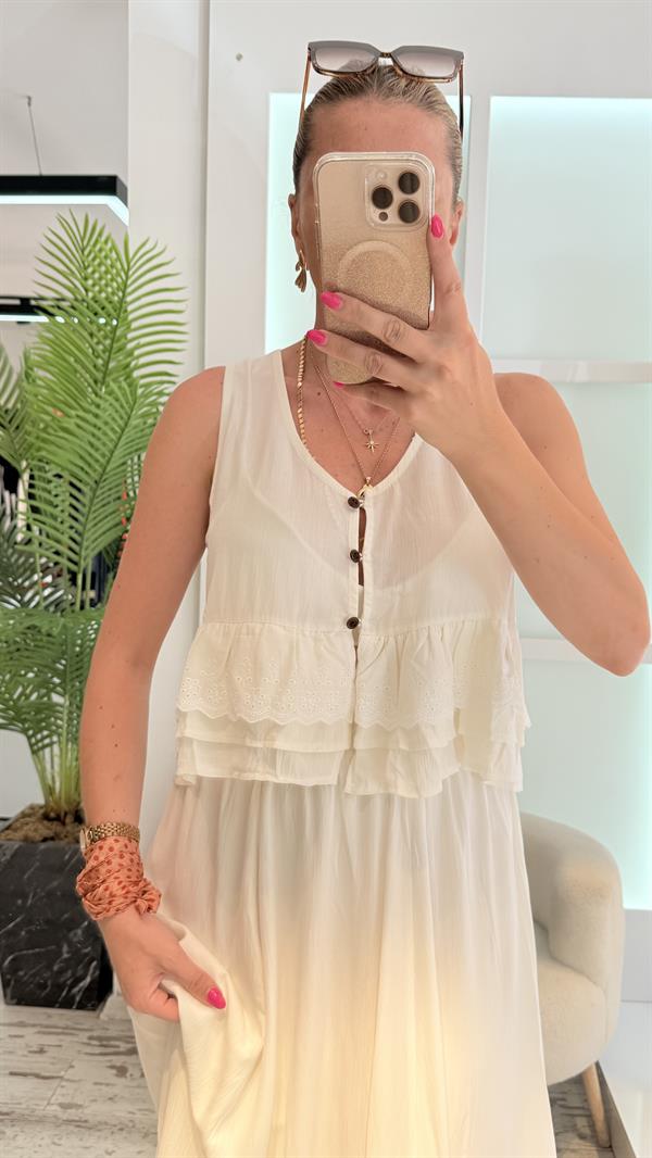 TİARA BEYAZ ETEKLİ TAKIM