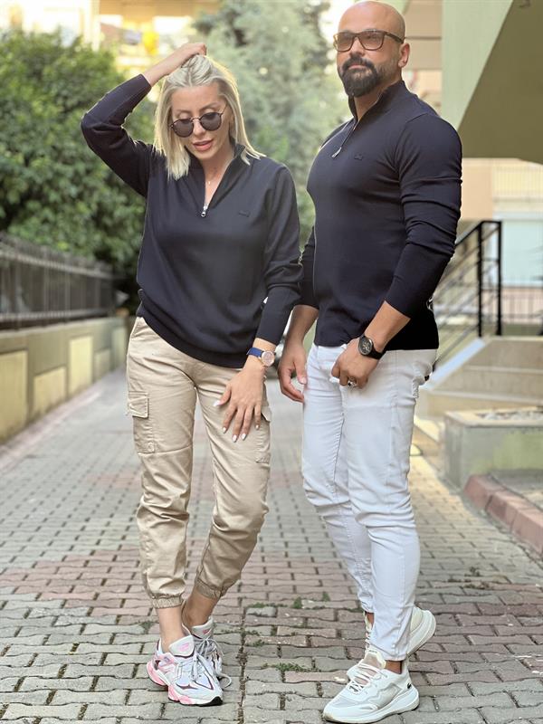 TİNYY LACİVERT FERMUARLI KAZAK