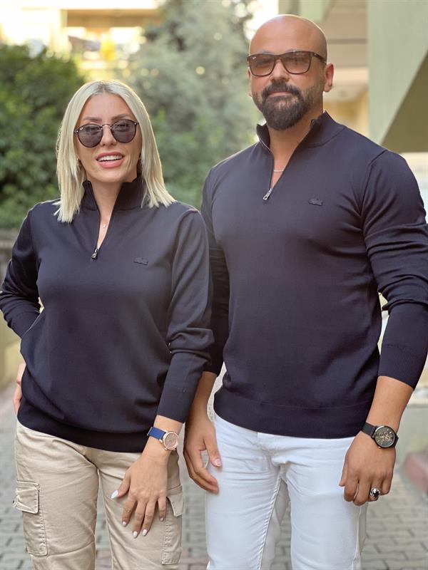 TİNYY LACİVERT FERMUARLI KAZAK