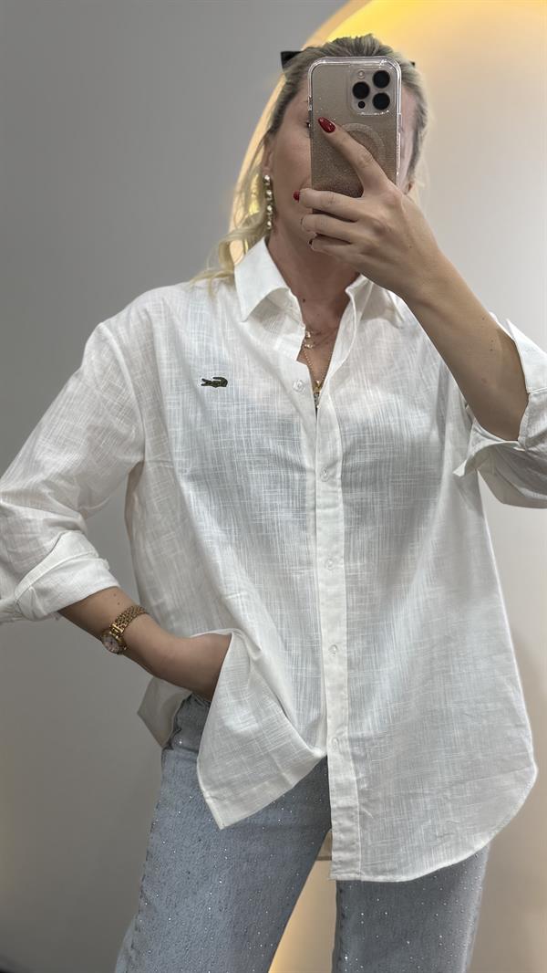 TRUE BEYAZ KETEN GÖMLEK