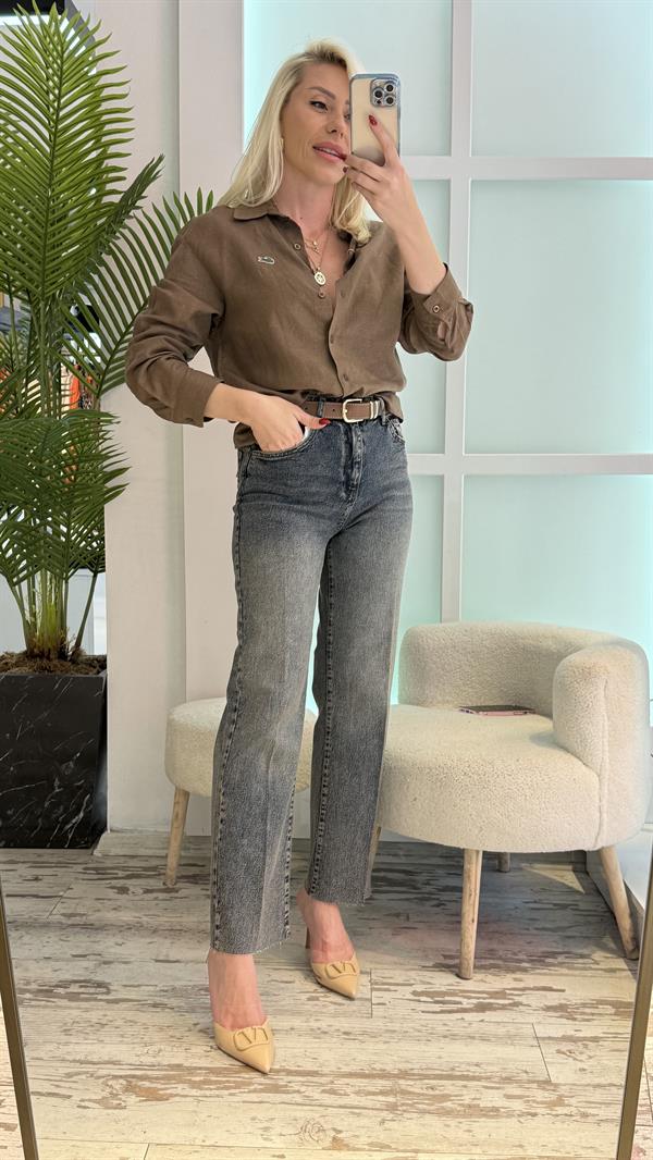 TRUE KAHVE KETEN GÖMLEK