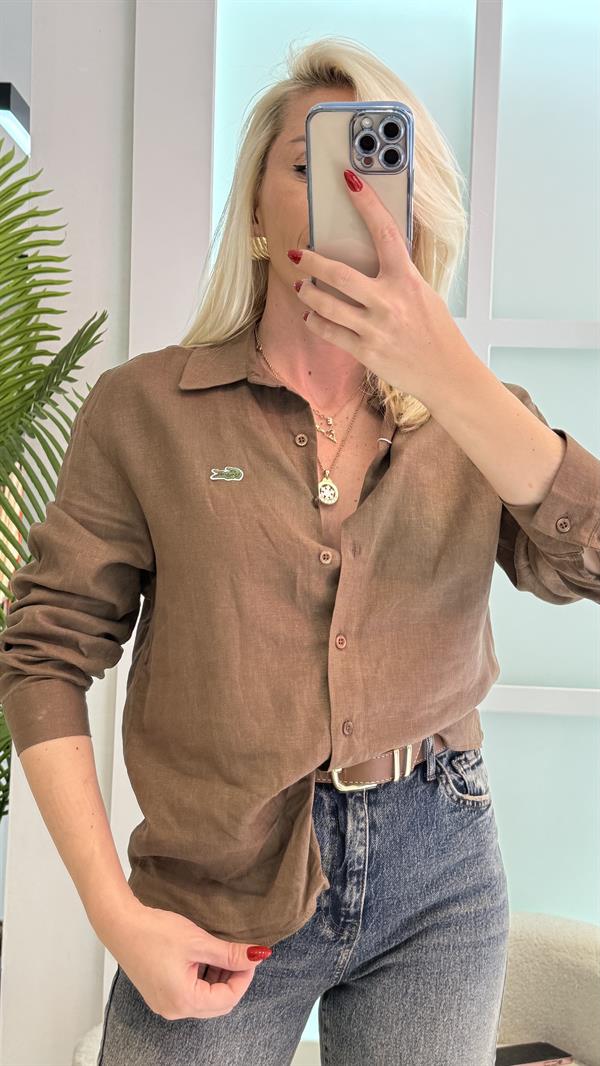 TRUE KAHVE KETEN GÖMLEK