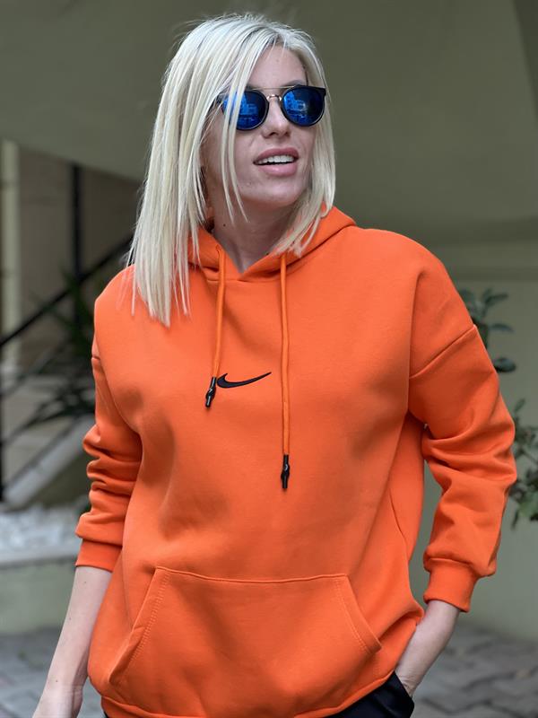 TURUNCU KAPŞONLU SWEAT